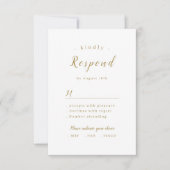 Goud, elegant romantisch script bruiloft RSVP kaartje (Voorkant)