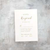 Goud, elegant romantisch script bruiloft RSVP kaartje