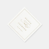 Goud, elegant romantisch script bruiloft servet (Hoek)