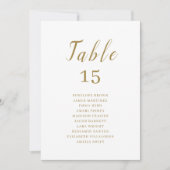 Goud, elegant script bruiloft-zitkaarten (Voorkant)