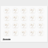 Goud Elegant Script Ronde Sticker (Vel)