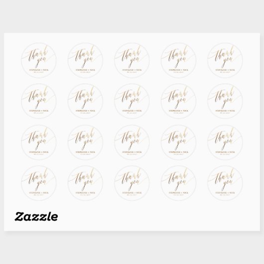 Goud Elegant Script Ronde Sticker (Vel)