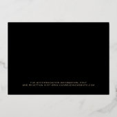 Goud Elegant Script Tekst Overlay Fotobruiloft Folie Uitnodiging (Achterkant)