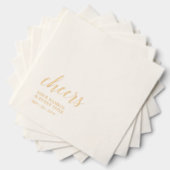 Goud | Elegant Stylish Lettering Cheers Event Folie Servetten (Insitu (Gestapeld))