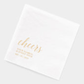 Goud | Elegant Stylish Lettering Cheers Event Folie Servetten (Links)