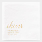 Goud | Elegant Stylish Lettering Cheers Event Folie Servetten (Voorkant)