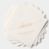 Goud | Elegant Stylish Lettering Cheers Event Folie Servetten (Insitu (Gestapeld))