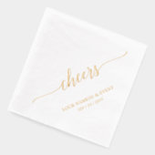 Goud | Elegant Stylish Lettering Cheers Event Folie Servetten (Links)