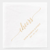 Goud | Elegant Stylish Lettering Cheers Event Folie Servetten (Voorkant)