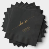 Goud | Elegant Stylish Lettering Cheers Event Folie Servetten (Insitu (Gestapeld))