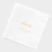 Goud | Elegant Stylish Lettering Cheers Event Folie Servetten (Links)