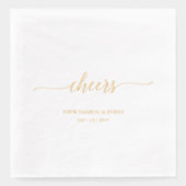 Goud | Elegant Stylish Lettering Cheers Event Folie Servetten (Voorkant)