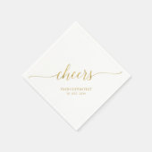 Goud | Elegant Stylish Lettering Cheers Event Servet (Hoek)