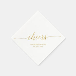 Goud | Elegant Stylish Lettering Cheers Event Servet