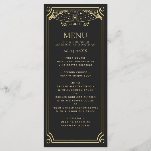 Goud Elegant Tarot Kaart Bruiloft (Voorkant)