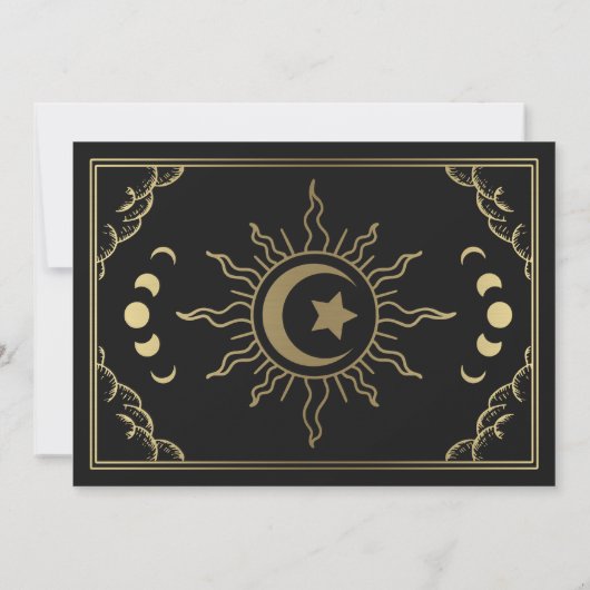 Goud Elegant Tarot Kaart Bruiloft RSVP (Achterkant)