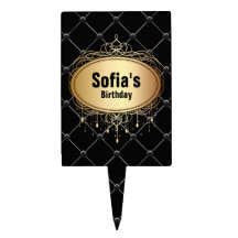 goud, elegant, zwart, glitter, Cakepick