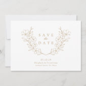 Goud Elegante Eenvoudige Kersen Bloeiende Bloesem  Save The Date (Voorkant)