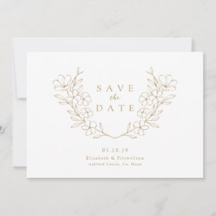 Goud Elegante Eenvoudige Kersen Bloeiende Bloesem Save The Date