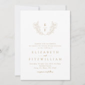 Goud Elegante Eenvoudige Kersenbloesem Monogram Kr Kaart (Voorkant)