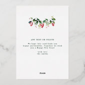 Goud Elegante Groene krans Foto Vrolijk Kerstmis Folie Feestdagenkaart (Achterkant)