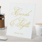 Goud Elegante Kalligrafie Trouwkaarten & Geschenke Reclamebord Met Voetstuk (Insitu)