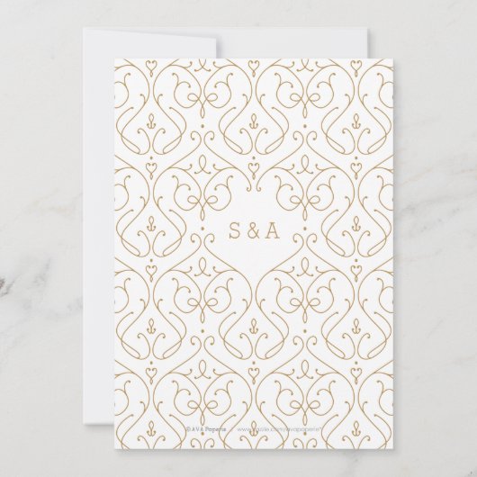 Goud Elegante moderne klassieke bruiloft sparen de Save The Date (Achterkant)