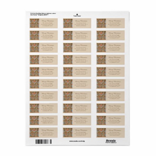 Goud Elegante Religieuze Vrolijke Kerst Driekoning Etiket (Full Sheet)