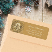 Goud Elegante Religieuze Vrolijke Kerstmiskerststa Etiket