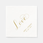Goud | Elegante stijlvolle belettering liefde brui Servet (Voorkant)
