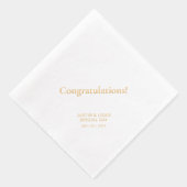Goud | Elegante stijlvolle letters gefeliciteerd Folie Servetten (Rechts)