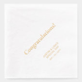 Goud | Elegante stijlvolle letters gefeliciteerd Folie Servetten (Voorkant)