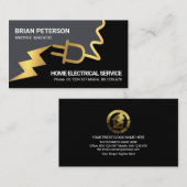 Goud elektrisch netsnoer visitekaartje (Voorkant / Achterkant)