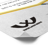 Goud embleem werknemer van het maandcertificaat poster (Hoek)