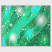 Goud & Emerald Bloemen Sparkle Patroon Cadeaupapier (Vlak)