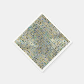 Goud en Abalone Egyptische hiërogliefen op parel Servetten (Hoek)