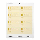 Goud en amandelen Modern Bold Block Return-adres Etiket (Full Sheet)