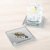 "Goud en anker" Glazen Onderzetter (Schuin)