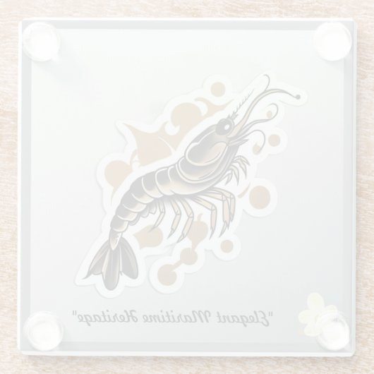 "Goud en anker" Glazen Onderzetter (Achterkant)