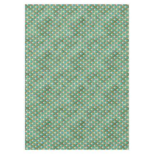 Goud en Aqua Art Deco Geometric Tafelkleed (Voorkant)