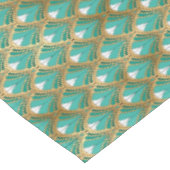 Goud en Aqua Art Deco Geometric Tafelkleed (Gekanteld)