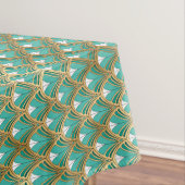Goud en Aqua Art Deco Geometric Tafelkleed (Voorbeeld)