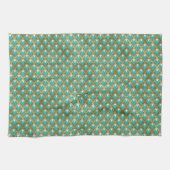 Goud en Aqua Art Deco Geometric Theedoek (Horizontaal)