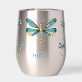 Goud en Aqua Dragonflies Collage (Achterkant)