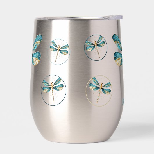 Goud en Aqua Dragonflies Collage (Links)