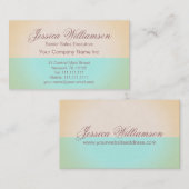 Goud en Aqua Elegant, hedendaagse Dame's Chic Visitekaartje (Voorkant / Achterkant)