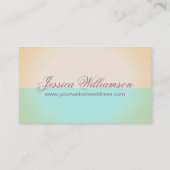 Goud en Aqua Elegant, hedendaagse Dame's Chic Visitekaartje (Achterkant)