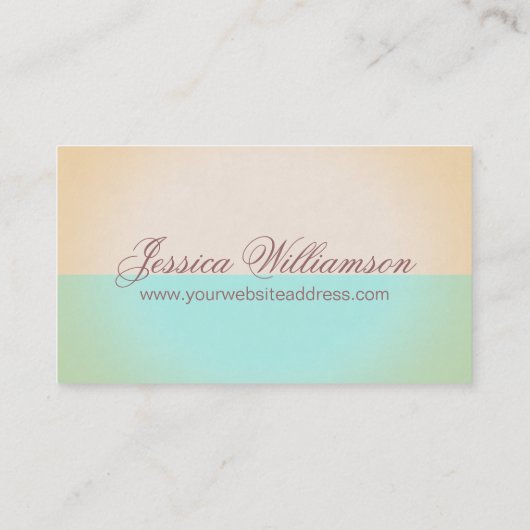 Goud en Aqua Elegant, hedendaagse Dame's Chic Visitekaartje (Achterkant)