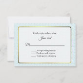 Goud en Aqua Lijst Wedding RSVP (Voorkant)