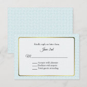 Goud en Aqua Lijst Wedding RSVP (Voorkant / Achterkant)